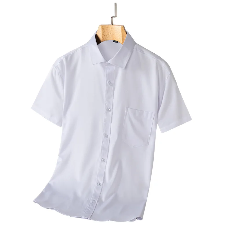 Factory Custom Short Sleeve Button Up Men Cotton Dress Shirts Bamboo Shirt Bale