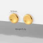 Studs INS Smooth Gold Round Studs Women's Lentil Button Shape Glossy Studs Stainless Steel Earrings