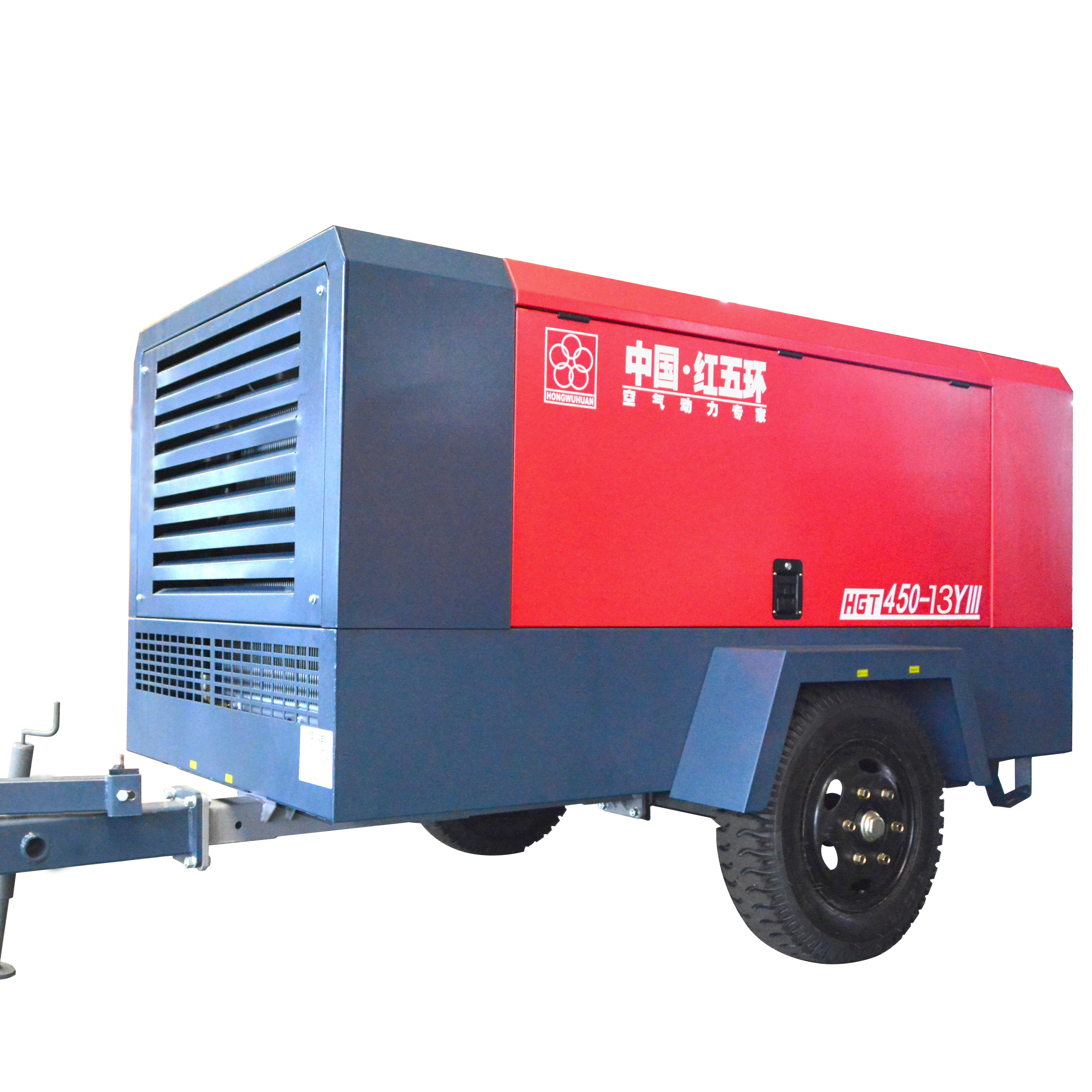 Hongwuhuan HGT400-13Y Hot portable industrial 400cfm 13bar diesel portable screw air compressor for mining rig