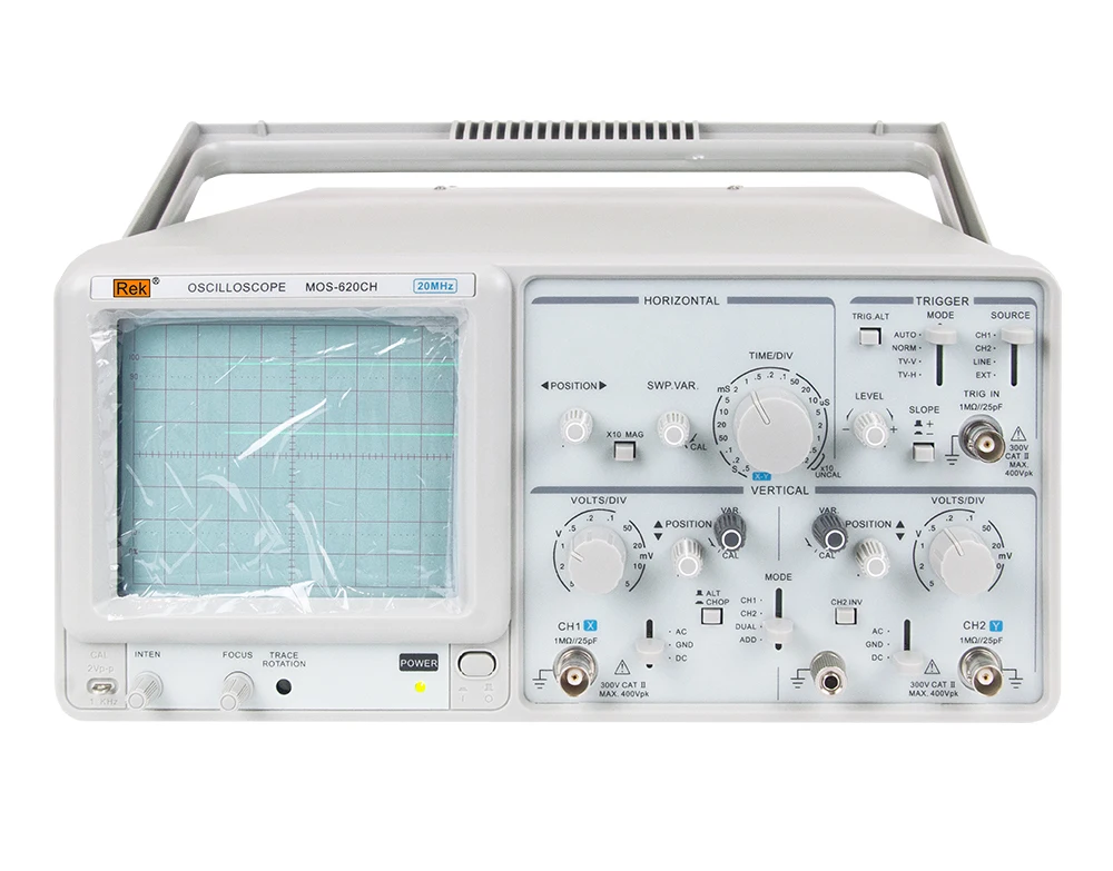 GW Instek Model GOS-620 2-Channel Analog Portable 20MHz Oscilloscope *Tested* 