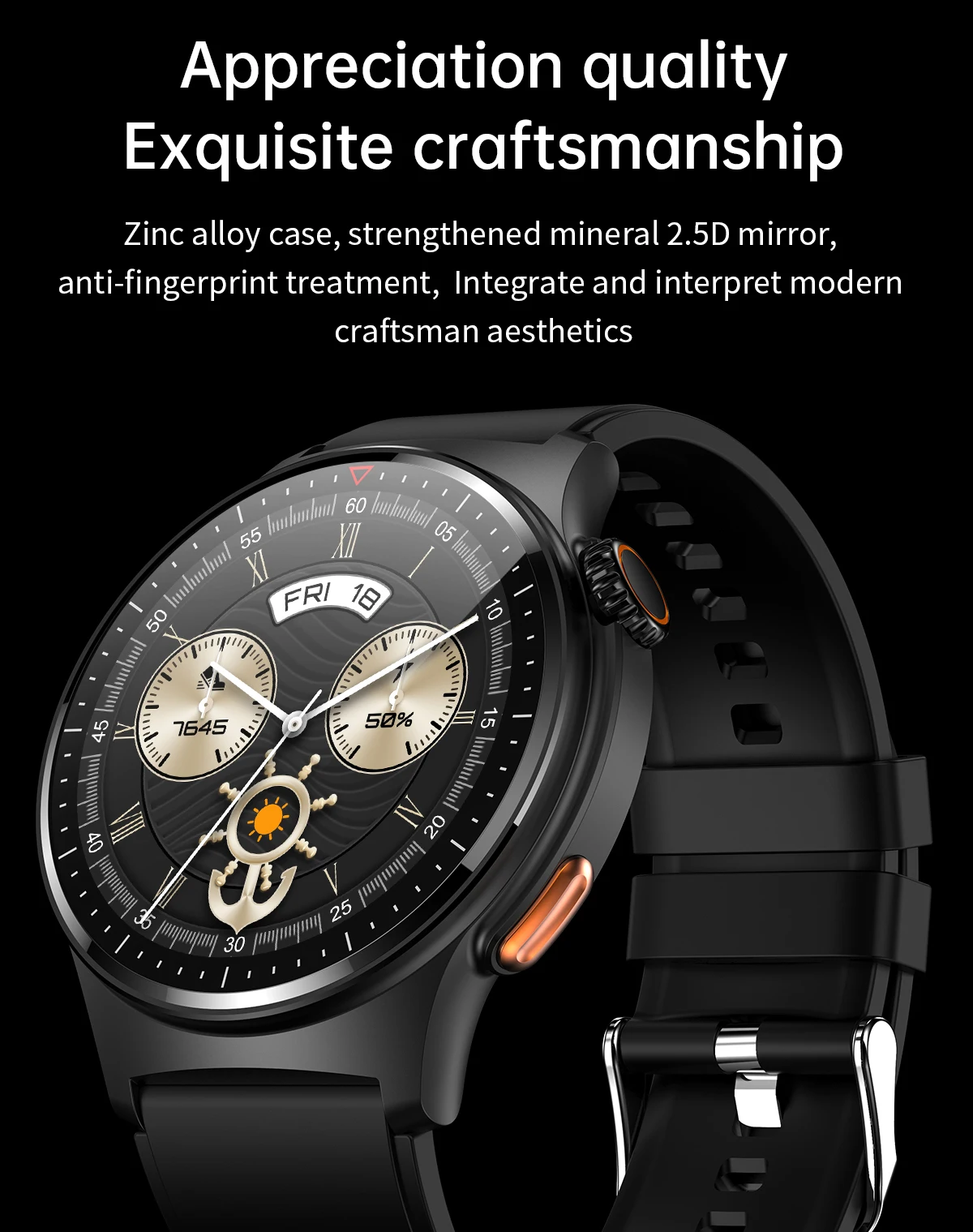 QW49 Smart Watch 1.39 Inch IPS Round Touch Screen APP Control BT Calling Health Monitoring Fitness Tracker Smartwatch With NFC