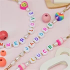 Glass Beads ROXI 2021 Pearl Bracelets Fancy Bohemia Colorful Letter Glass Beads Freshwater Pearls Bracelets