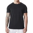 T Shirt T-shirt Factory Custom Clothing Reflective Piping Custom Regular Fit Plain T Shirt Men's T-shirt