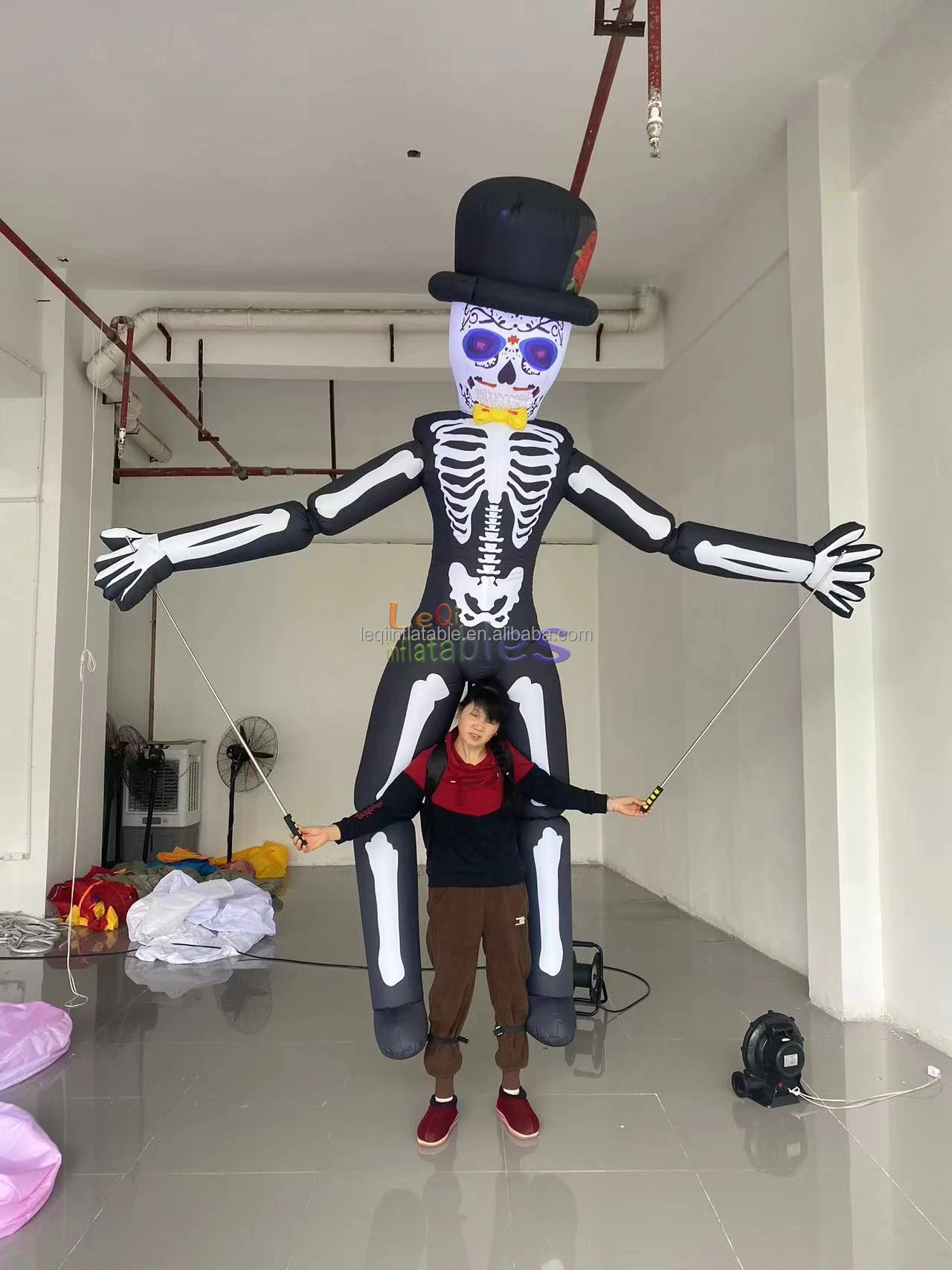 流行游行表演充气幽灵骷髅木偶行走充气木偶服装