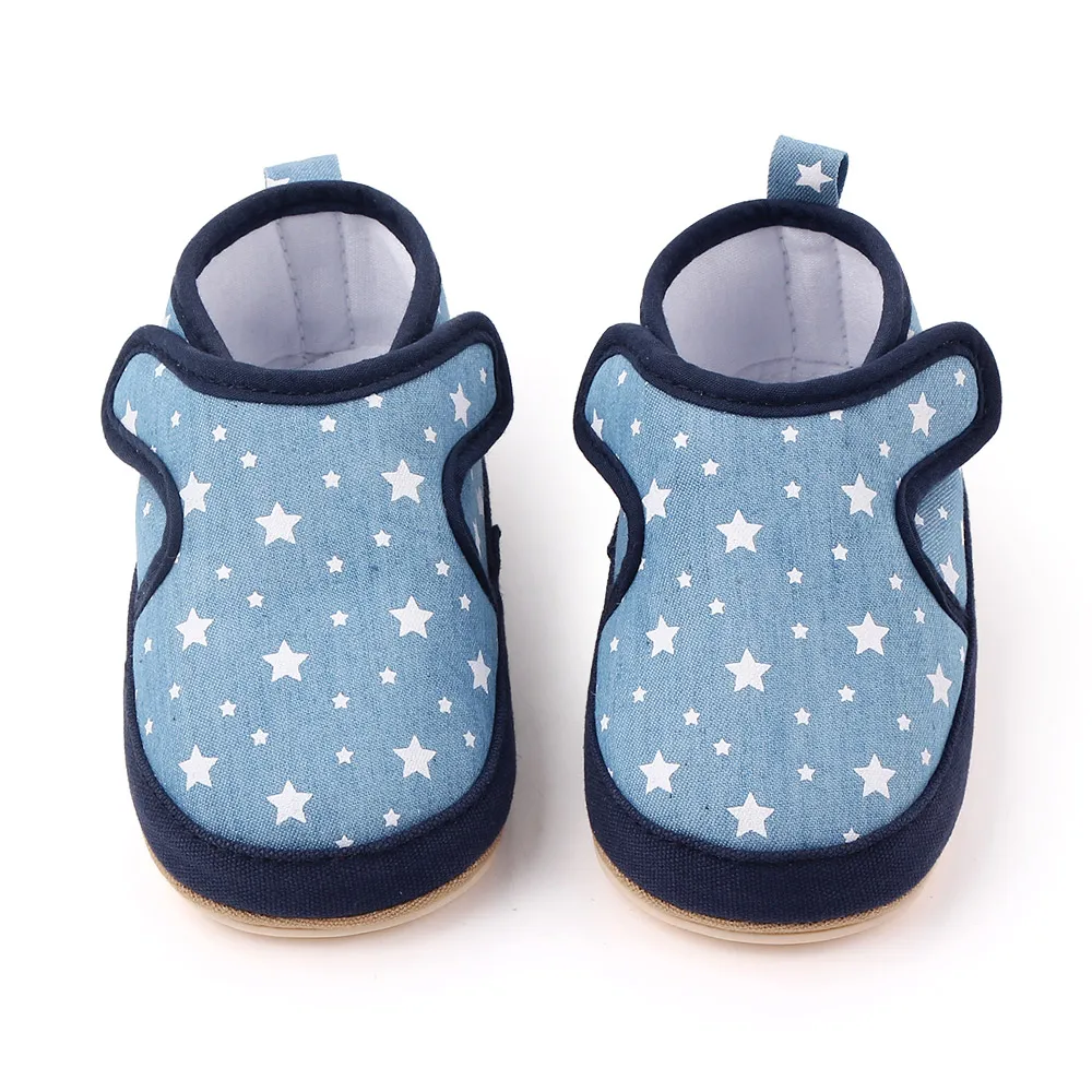 0-1 year old infants solid color star linen double patch baby casual cute toddler shoes supplier