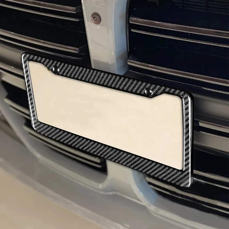 31*16cm License Plate Frame Custom Logo Us Premium Carbon Fiber License Plate Frame supplier
