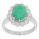 Gemstone Diamond Natural Gemstone Emerald Dainty Women Jewelry 925 Sterling Silver Bling Diamond Ring