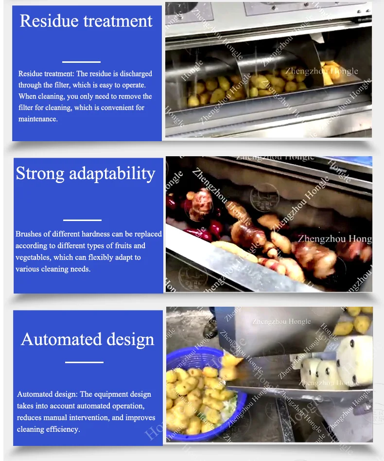 Dates Brush Washing Machine Fruit And Vegetable Brush Type Cleaning Peeling Machine manufacture