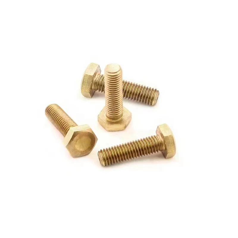 GB30 Brass Machine Thread Hex Nails External Hexagon Head Bolt with Plain Finish M6 M8 M10 Sizes details
