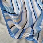 Blue Scarf 4 Seasons Blue Stripe Fresh Silk Scarf Pleated Diamond Scarf Shawl