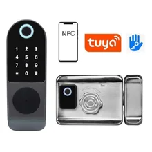2021 New Cheap Surface Mounted Rim Door Lock Wireless WIFI Tuya and BLE TTLock Smart Biometric fingerprint door lock