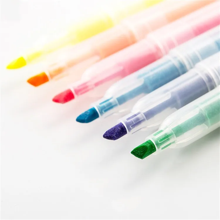 Multi Color Transparent Transparency Multicolor Indelible Ink Fluorescent Pen Set For Journalling