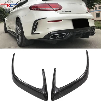 W205 Carbon Fiber Rear Bumper Canard Splitter Vents for Mercedes C Class 2-Door 2015-2021 Sport Edition C160 C180 C200 C300 C400