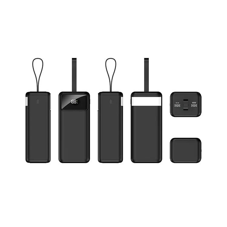2023 Neu Lancierte 40000mAh Power Bank Spiegel Display LED Licht Tragbare Ladegerat Backup Batterie