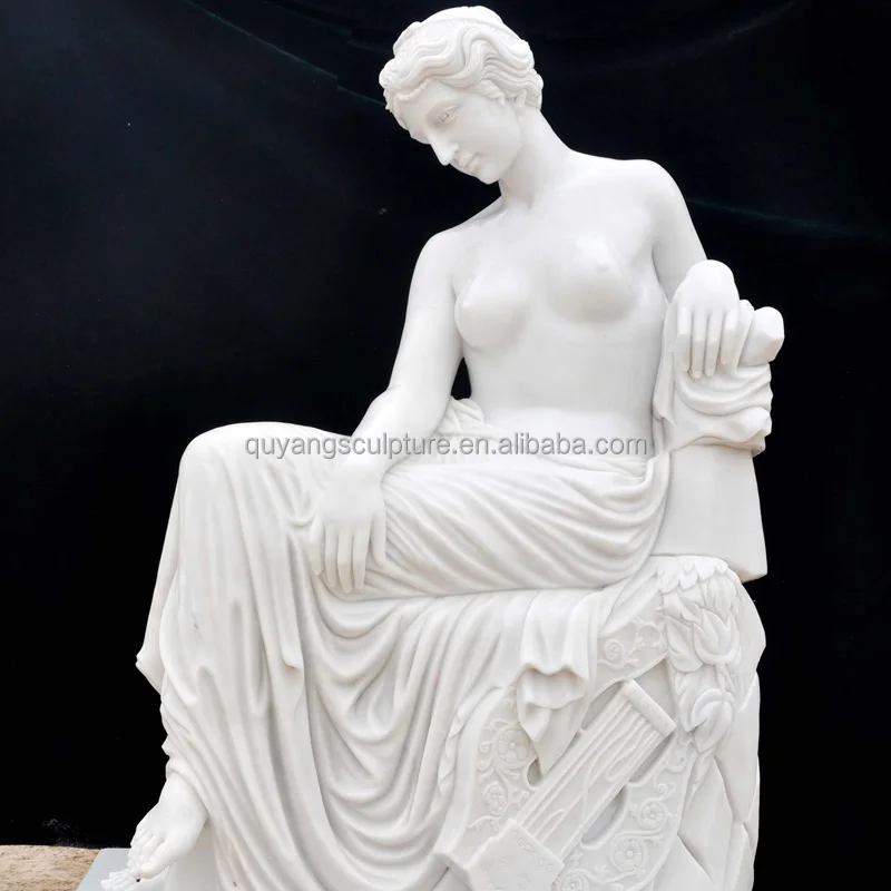 Natural Stone Marble Goddess Statue Marble Lying Nude Lady Statue