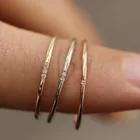 Gold Ring Minimalist Small Diamond 18k Gold Plated Ring Fashion Simple Ladies Ring
