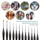 Pieces Artist 12 Pieces Miniature Fine Pointed Tip Nylon Hair Artist Brush Detail Set For Oil Watercolor