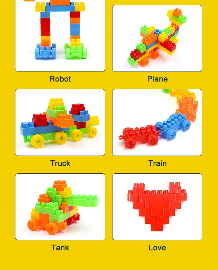 s Diy Building Blocks Bricks Plastic Type Building Block Sets Toys 150 Piece Building Blocks for Boys Girls Kid