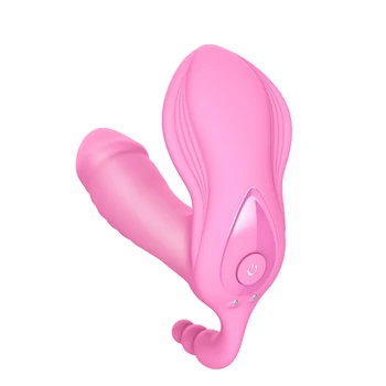 Intelligent Heating Wearable Stick Womens Masturbation Multi Stimulus Dildo Anal Plug Licking Tongue Vibrator