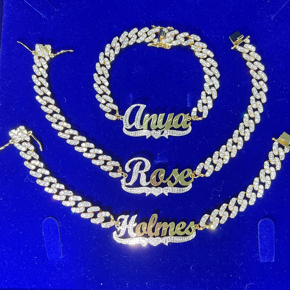 Miami Zirconia Diamond Iced Out CZ Cuban Bracelet 14k 18k bracelet personalised Cuban Link Bracelet for women