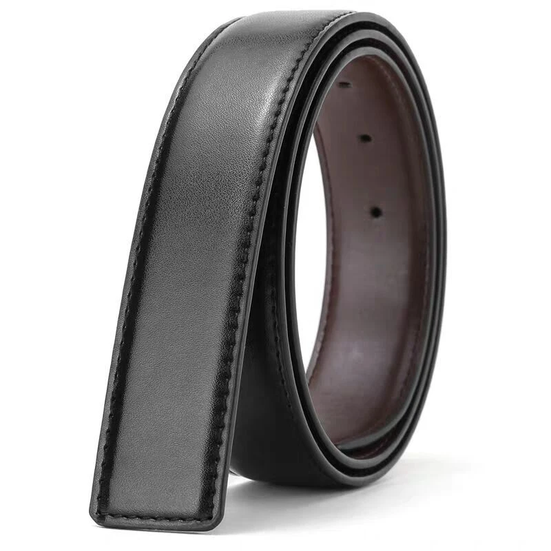 Men's Belt Double-sided Two-layer Leather Belt Strap Without Buckle Pin Buckle  No Buckle 3.3cm