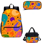 New School New Stylish 3D Custom Picture Durable Laptop School Bag Set Of 3 Set School Backpack Kids