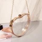 Factory Direct Sell Transparent Heart Shape Personalized Chain Clutch Acrylic Bag