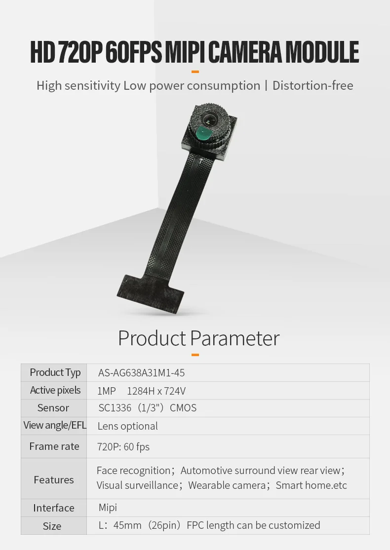 DGZX 1MP HD Car Car Recorder Reverse Rear View Camera Module PCBA SC1336 720P 60fps Mipi Interface插图 DGZX 1MP HD Car Car Recorder Reverse Rear View Camera Module PCBA SC1336 720P 60fps Mipi Interface插图