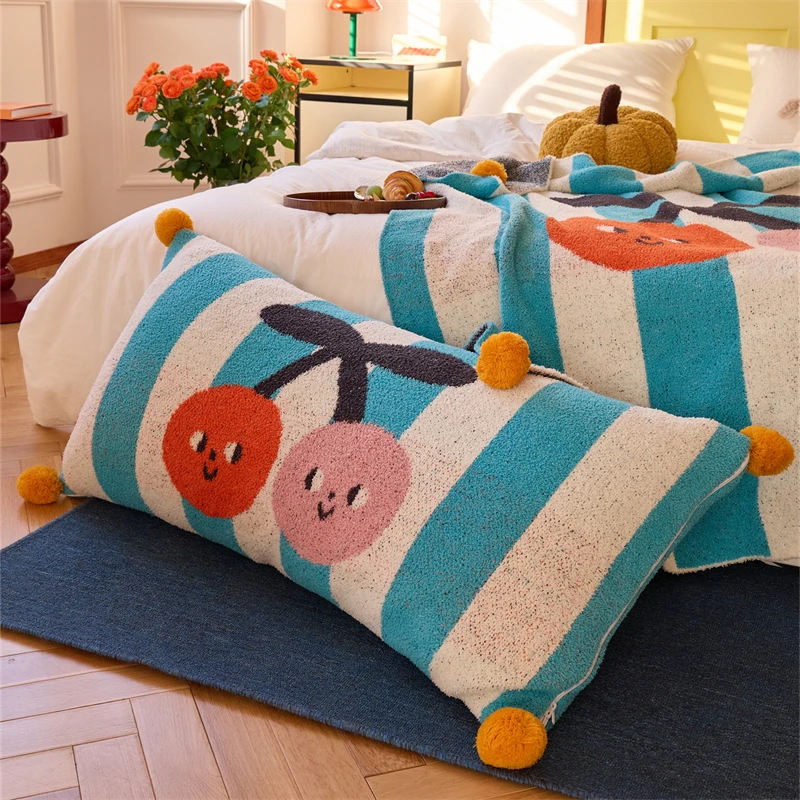 product factory hotselling 100 microfiber yarn oeko tex plush cozy knitted pillowcase for home decoration my-62