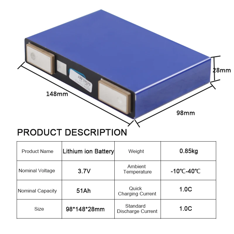 product wholesale prismatic ternary lithium lishen 51ah ncm battery cell 37v 50ah 60ah rechargeable lithium ion batteries-13