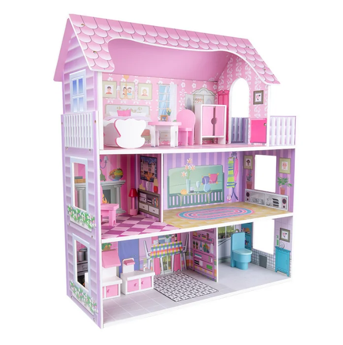 plain wooden dolls house