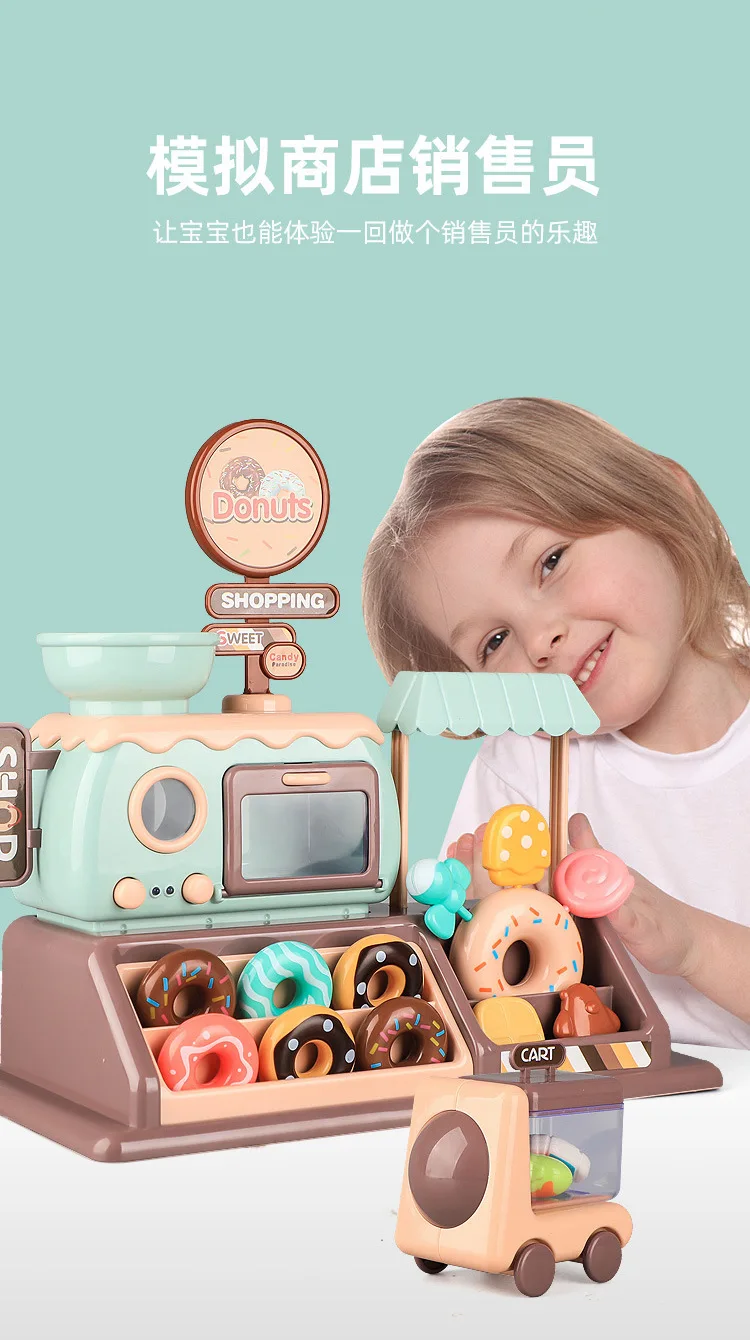 Pretend Play Toddlers Donut Store Set For Kids Role Play Game,Cash