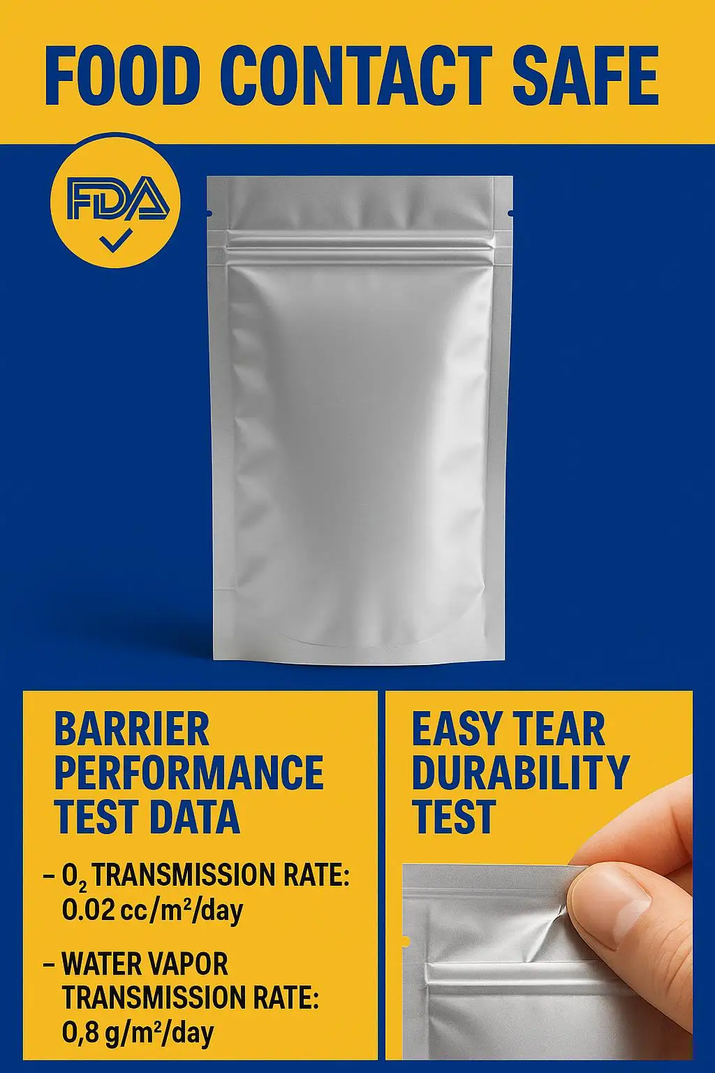 High Barrier Custom Size Glossy Aluminum Foil Ziplock Bags for Moisture Proof Powder, Pills, Pet Food, and Tea Packaging - detail 8