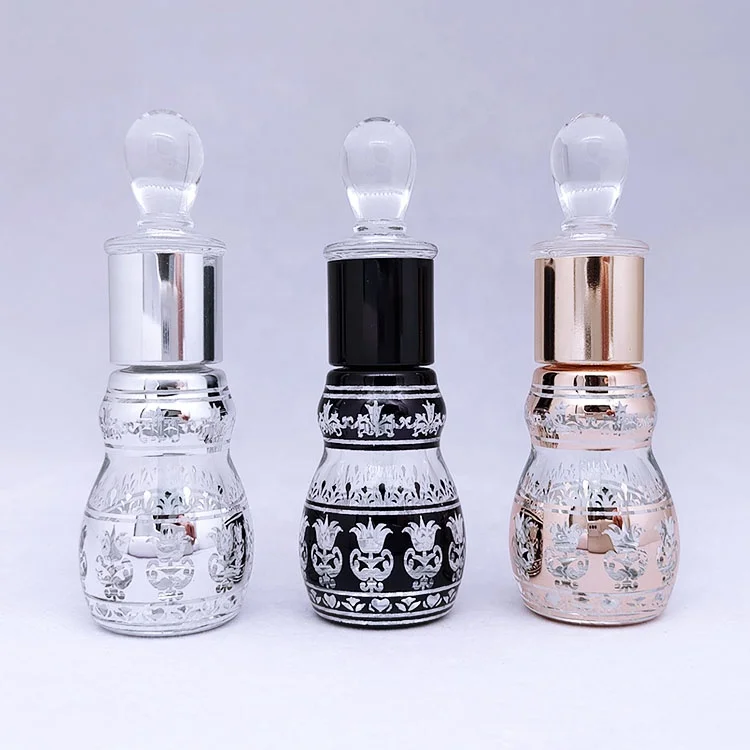 Arabic Hot Sale 12ml Perfume Luxury Empty Attar Oil Bottle With Glass