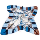 Custom Wholesale Luxury Ladies Women Printed Polyester Square Silk Scarf With Logo