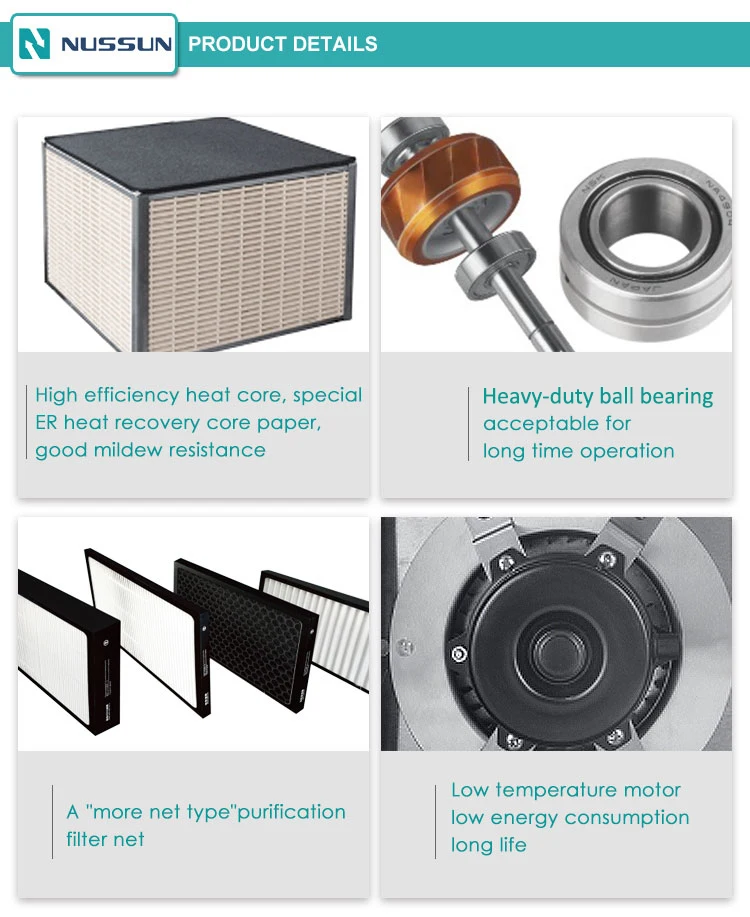 Hvac System Duct Fan, 110V/220V, 350cmh, ERV - detail 6