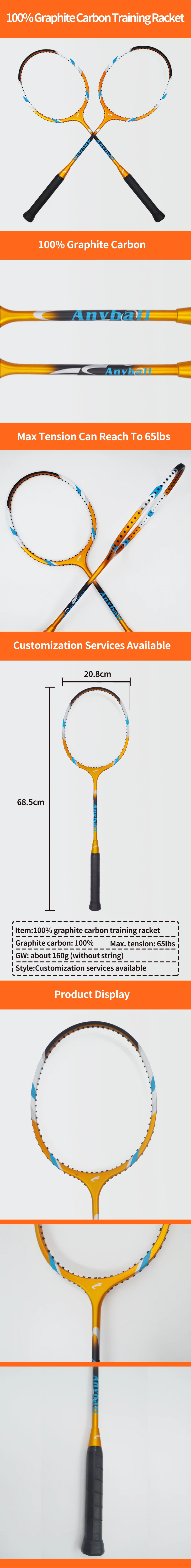 Carbon Graphite High Quality 100% Carbon Fiber Ball Badminton Racket Badminton Racquet vot cau detalye