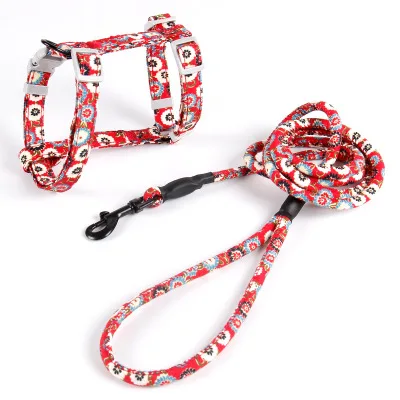 Fully Adjustable Vest Dog Harness with Leash Durable Colorful Nylon Harness Set