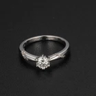 Round Round Romantic Classic Round Moissanite Diamond 925 Sterling Silver Finger Rings For Engagement