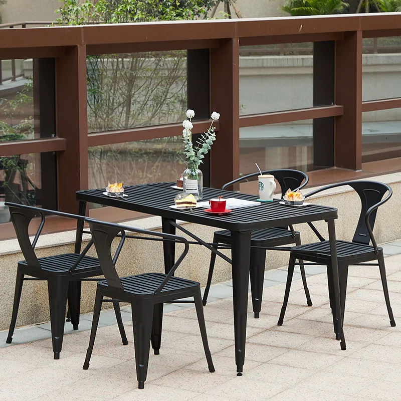 patio furniture outdoor metal table for backyard garden furniture set outdoor dining chair balcony table