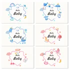 Animal Card Amazon New Baby Baptism Shower Hello Baby Cartoon Animal Graffiti Greeting Card 6-Piece Set