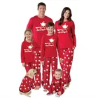 Sleepwear Design Sleepwear 2021 Matching Red Printed Family Pajamas Cotton Adults And Kids Christmas Sleepwear