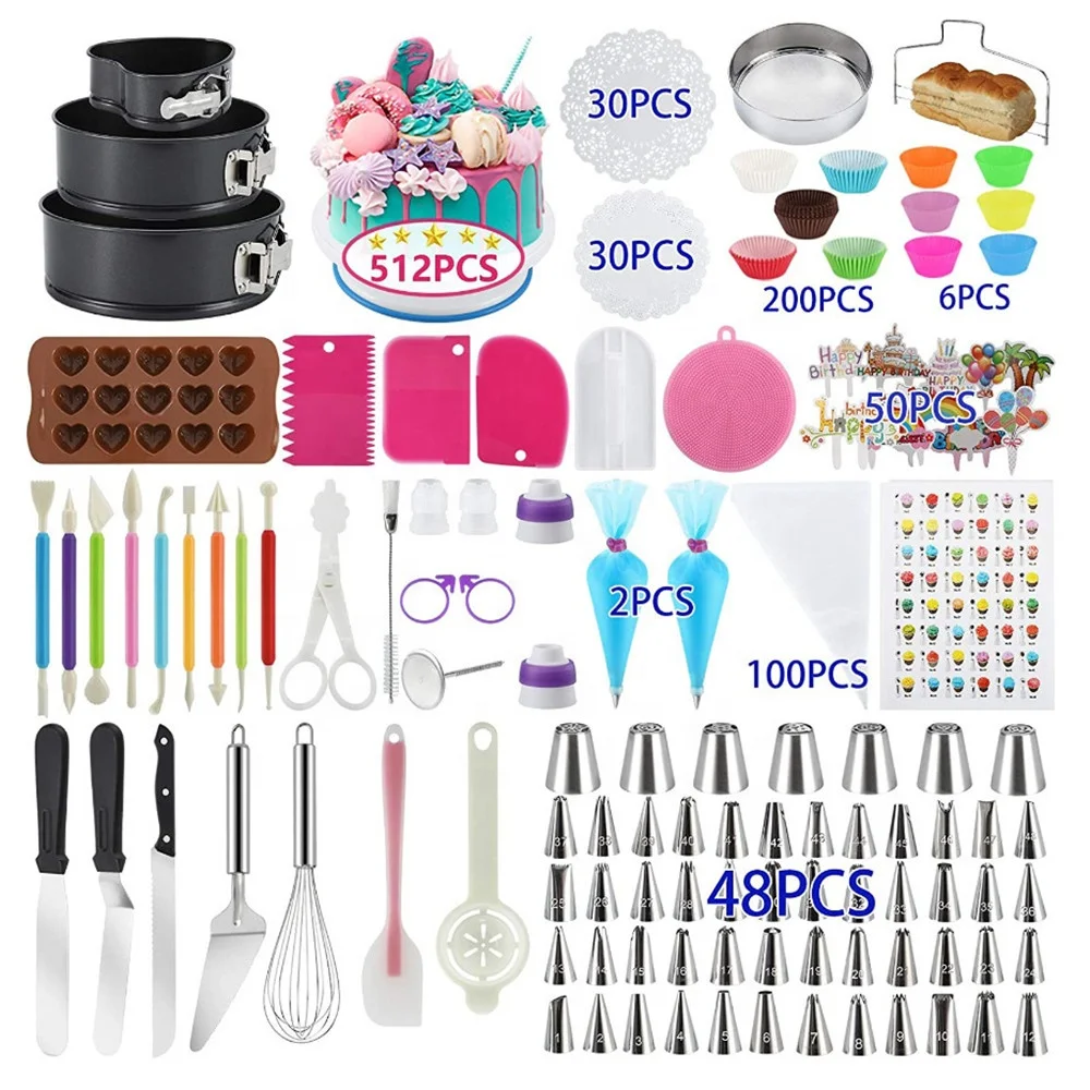 512 Pcs Fondant Cake Decorating Tools Equipment Cake Molds And Accessories For Decorating
