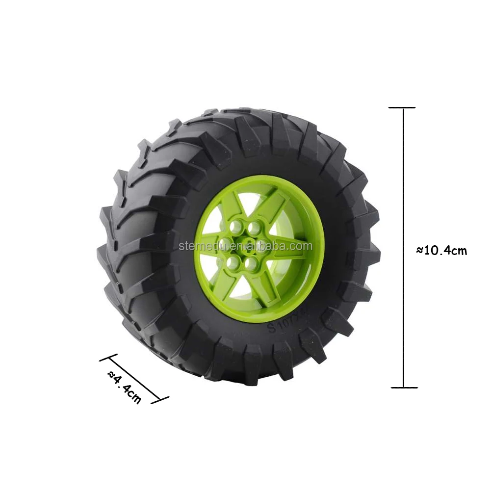 4pcs Pack Moc Technical Tire Wheel Hub Building Block Diy Car Truck