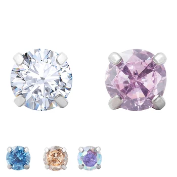 G23 Titanium F136 Puncture Jewelry Accessories Four Claw Zircon Lip Nail Nose Nail Ear Cartilage Nail Head Fit 16G Base Rod