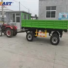 Wheel Trailer Small Trailer EAST 20ft 2Steel Wheel Small Mini Tractor Towing Sidewall Full Trailer With Drawbar