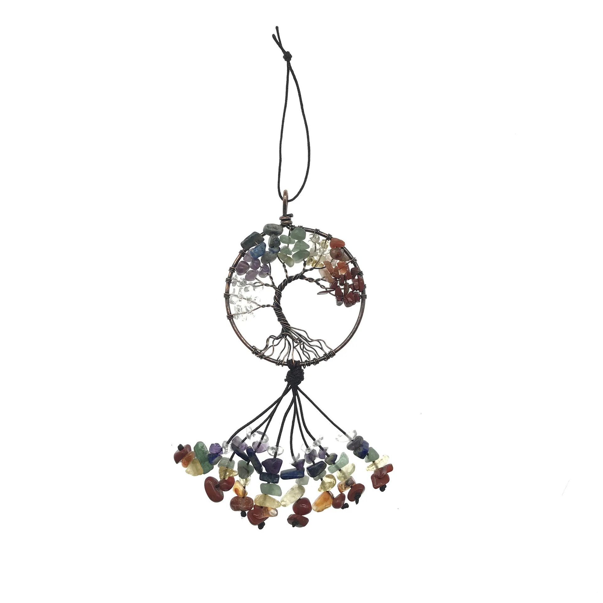 new natural crystal gravel tree of life healing pendant car