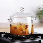 Glass Simple And Practical Transparent Clear Double-ear Cooking Pot Borosilicate Pyrex Glass Cooking Pot