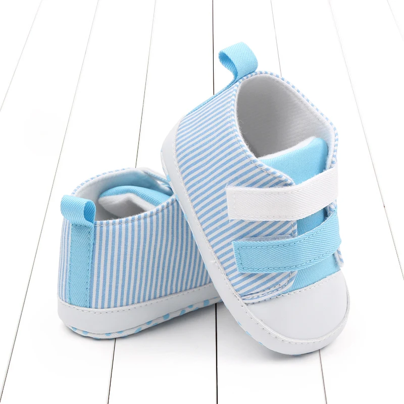 Spring& Autumn Color Matching Stripes Soft Bottom Canvas Shoes Baby Shoes for Girls and Boys details