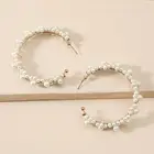 Pearl 18K Gold Plated Open Baroque Pearl Hoop Hollow Earrings Big Circle 2021 For Women Jewelry